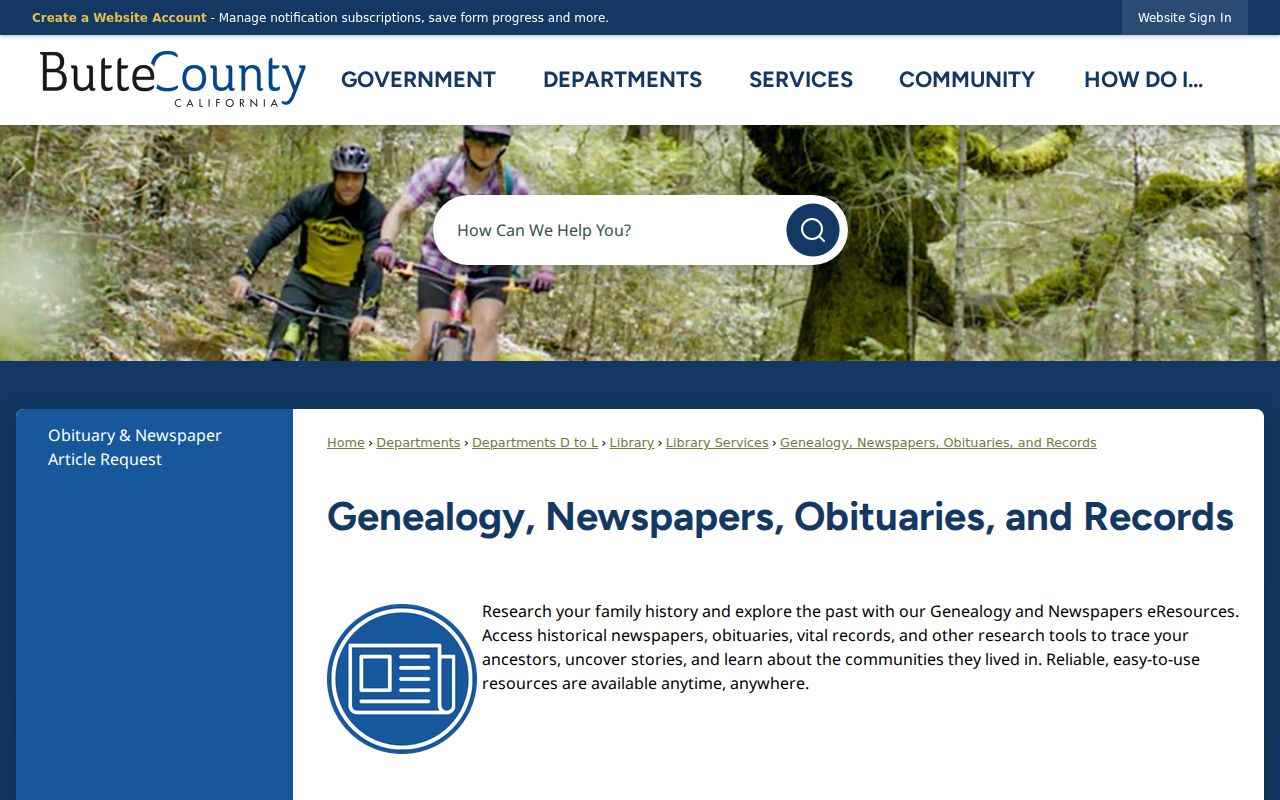 Oroville residents directory Butte County Library genealogy resources