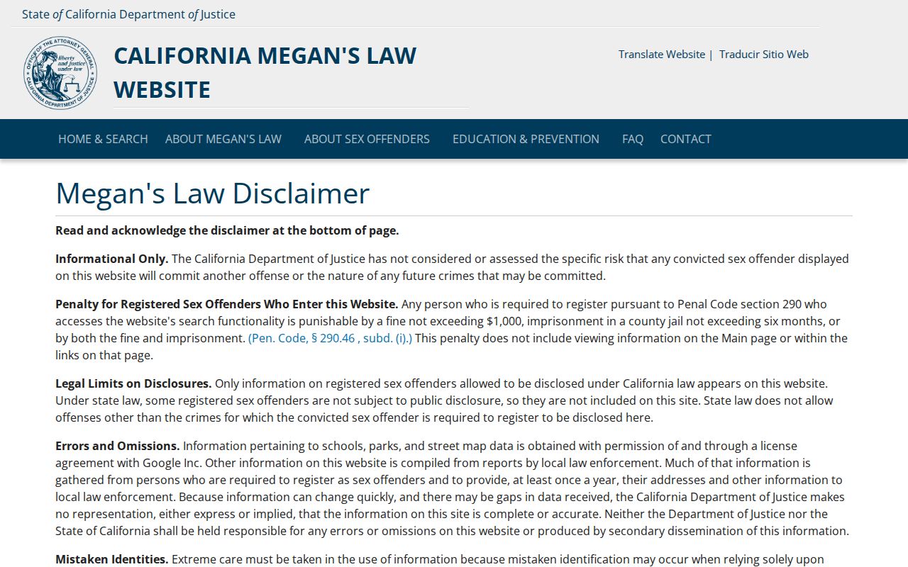 Oroville neighbors research and California Megan's Law public safety records