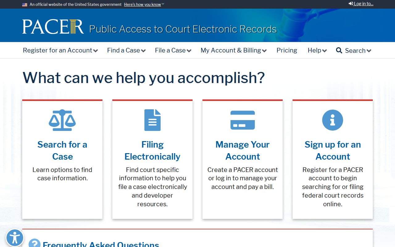 Oroville resident lookup reference to the PACER federal court index